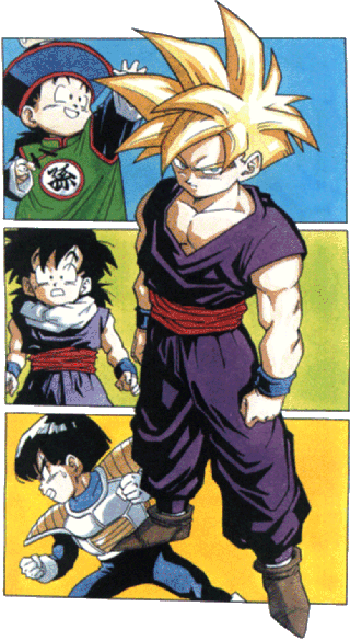 [Image: Montage of Gohan growing up]